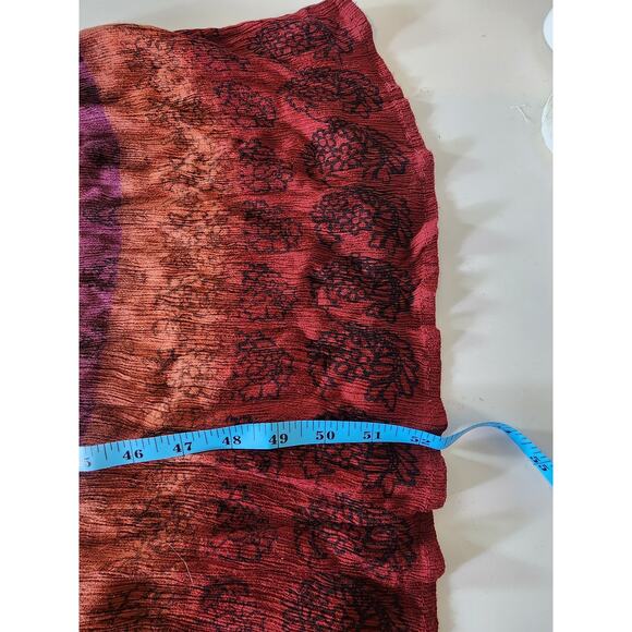 ST JOHN'S BAY Black Orange Front Tie Boho Hippie Flowing Maxi Dress SZ 14 - Picture 7 of 7